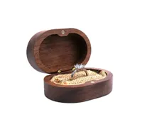 Jewelry Boxes Wedding Wood Jewelry Ring Bearer Retro Vintage Wooden Holder Customized Gift Case Natural Walnut Creative Magnetic E1893004
