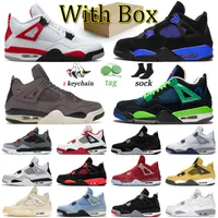 With Box 4 Basketball Shoes Men Trainers J4 Jumpman 4s Sports Women Violet Ore Sneakers Military Black Cat Red Cement Red Thunder White Oreo Doernbecher Size US 13