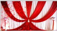 3m High x6m Wide Wedding Backdrop with Swags Event and Party Fabric Beautiful Wedding Backdrop Curtains including middle Red8453722