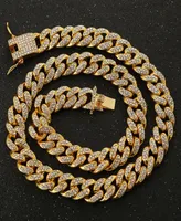 Iced Out Cuban Link Chain Necklace Men 2022 Hip Hop top Stainless Steel designer Jewelry Necklaces chains6407872