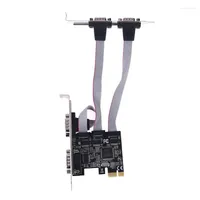 Computer Cables TXB071 PCI Express Add On Card 4 Ports Serial Riser Cards Multi RS232 DB9 COM PCIe Expansion Adapter Converter Dropship