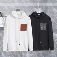 Designers Hoodies Loew's Fashion Man Long Sleeve Warm Cotton Autumn and Winter 22 New Leather Hooded Sweater Pullover Loose Hoodie Coat Male