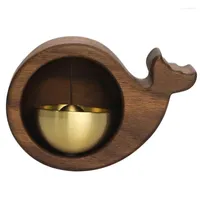 Decorative Figurines Wooden Base Magnetic Doorbells Copper Door Bell For Refrigerator Room