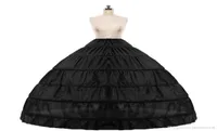 2018 In stock Ball Gown Petticoat Cheap White Black Crinoline Underskirt Wedding Dress Slip 6 Hoop Skirt Crinoline For Quinceanera6494294