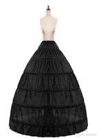 2018 In stock Ball Gown Petticoat Cheap White Black Crinoline Underskirt Wedding Dress Slip 6 Hoop Skirt Crinoline For Quinceanera9377596