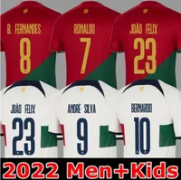 Portugalia 2022-23 Thai Quality Soccer Jerseys Dalot Pepe Ruben Dias Raphael Palhinha Ronaldo B.Fernandes Andre Silva Bernardo Joao Felix Danilo Men Kids Jersey