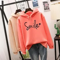 Women's Hoodies Autumn Hooded Sweatshirt For Women Candy Color Long Sleeve Loose Women's Pullover Tops Letter Printed Streetwear