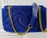Женские варки с варными сумочками Marmont Sags Classic Gold Chain 26 см Velvet Messenger мешки мешки с поперечным телом сумки сумки. 6colors
