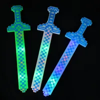 LED Swordsguns LED Toy Lichtschester kreativer Kunststoff Kinderstimmblitzchen leuchtend Druck Baustein Kinder S 221129