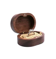 Jewelry Boxes Wedding Wood Jewelry Ring Bearer Retro Vintage Wooden Holder Customized Gift Case Natural Walnut Creative Magnetic E8697956