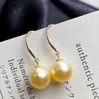 Dangle Earrings MADALENA SARARA Natural Southsea Saltwater Pearl 18K Gold Hook Women High Quality Beautiful Luxury Jewelry
