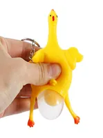 Creative Keychain vent toy squeeze hen lay egg chicken spoof decompression trick party toy Christmas birthday childr2350968