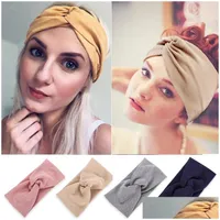 Other Fashion Accessories Europe Fashion Womens Thread Cotton Cross Headband Yoga Sport Elastic Ladies Hair Band Drop Delivery Access Dhivb