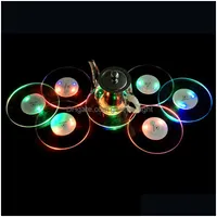 Light Lights Glow Coaster LED Bottle Light Stickers Festival Nightclub Bar Bar Party Vase Decorty Drink Cup Cup Mat Acrylic Drop Dhmoh