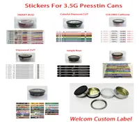 Custom Sticker paper for 35G 100ML 72x23mm Cali Tin Cans Tuna Can dry herb flower strain labels Smart Bud Jungle Boy8113121