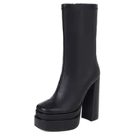 Lapolaka Show Style Trendy Women Boots Shoes Female Motorcycle Zip Solid High Heel Ankle High Platform Party9903066