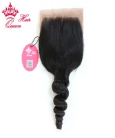 Queen Hair Products Silk Base Closure Loose Wave 100 Virgin Human Hair Brasilian Wavy4046226