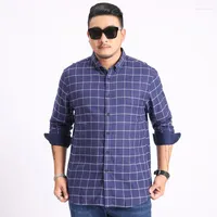 Men's Casual Shirts 7xl 8xl 9xl 2022 Large Size Plaid Autumn And Winter Red Blue Men's Long-sleeved Lapel Business Classic Shirt 30