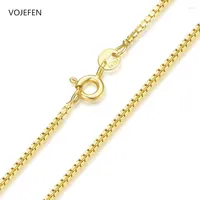 Chains VOJEFEN 18K Gold Box Necklaces For Women Genuine AU750 Pure Chain Neck Fashion Original Choker Luxury Fine Jewelry