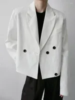 Herrenjacken Nische Feste Farbe Britischer Anzug 2023 Herbst Koreanische Mode Langarmer unregelmäßiger Knopf Luxus männliche Kurzjacke 2A6131