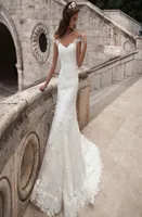 High Quality Illusion Cap Sleeve Mermaid Wedding Dress Romantic Lace Appliques Corset Bridal Gown Custom Made Vestidos de Novia wi9594824