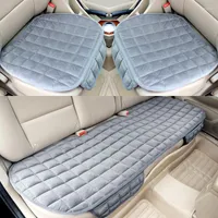 Car Seat Covers 3pcs Cover Front Rear Flocking Cloth Cushion Non Slide Winter Auto Protector Mat Pad Keep Warm Universal Size