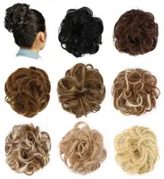 Chignon Hair Bun Hairpiece Curly Hair Scrunchie Extensions Brown Brown Black Heattance Synthetic Women Hair Piece6960555