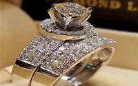 Princess Wedding Diamond Ring Set 14k Gold Round Bague Diamond Emerald Ring Peridot Bizuteria For Lovers039 Gemstone Jewelry Ri6273283
