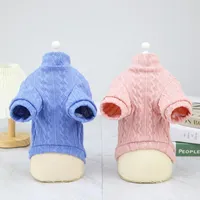 4 Color Fashion Small Dogs Sweaters Dog Apparel Knitted Pet Cat Sweater Warm Doggy Sweatshirt Pup Winter Clothes Kitten Puppy Woolly Pink XL A75