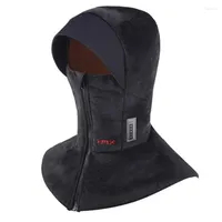 Berets Winter Warm Thermal Fleece Mask Hat Temperature Outdoor Windproof Zipper Face Cycling Ski Breathable Neck Protection