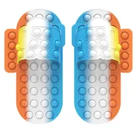 2021 Gag Fidget Slippers Push Bubble Shoe Toys New Silicone Decompression Toy Loafer4208598