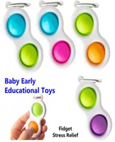 100PCSDHL Push Bubble simple dimple Key Ring Fidget Toys Keychain Kids Adult Novel Squeeze Bubbles Puzzle Finger Fun Game Fidgets8948928