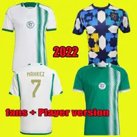 Algerie Algeria Soccer Jerseys 2022ファンプレーヤーバージョンMahrez Brahimi Bennacer Maglie Di Calcio Football Shirts 666