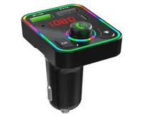 F3 Bluetooth Car Kit USB Typec充電器FMトランスミッターTF MP3プレーヤーRGB LEDバックライトワイヤレスFMラジオアダプターハンズF6115324