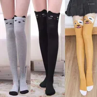 Women Socks Cartoon Cat Thigh High Stockings Long School Style Girls Cute Sweet Over Knee Animal Sockings Ladies