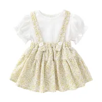 Girl'S Dresses Baby Girls Casual Princess Clothes Children Wear Summer Newborn Floral Sling Infant Ha Skirt Suit E17935