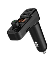Car MP3 Player Hands Bluetooth Wireless FM Transmitter Modulator Fast Car Charger Black Color Noise Cancellation1059710