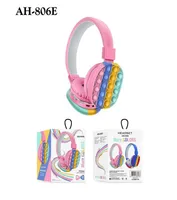 2021 Decompression Creative Silicone Headset Toy Fidget Wireless Headphone Tie Dye6760312