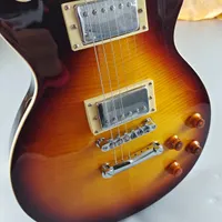 LP Electric Guitar Brown Tiger Taps wykonany z mahoniowych srebrnych akcesoriów na wkłady i szybkie opakowanie