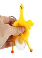 Creative Keychain vent toy squeeze hen lay egg chicken spoof decompression trick party toy Christmas birthday childr3194046