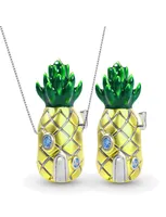 Fit Original Charm Bracelet 925 Sterling Silver Enamel Fruit Shape Pineapple House Bead For Making Women Necklace DIY Berloque8786154