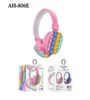 2021 Decompression Creative Silicone Headset Toy Fidget Wireless Headphone Tie Dye7379033
