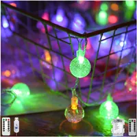 Strings Crystal Ball LED String 3M 5M 10M USB Battery Operated Remote Control Christmas Fairy Lights Waterproof Holiday Home Decoration