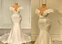 Designade nya kvällspomklänningar sjöjungfru CAP -ärmar golvlängd blommor pärlor långa pary tillfällen klänningar formella bär bc18783362