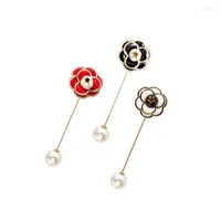 Brooches Fashion Camellia Pin One Brooch Luxury Shawl Buckle Pearl Flower Clothing Female Accessories