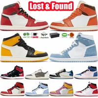 Lost e Found Basketball Shoes 1S Homenge Starfish Homening Black Phantom Patente criado jea
