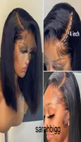 150 densidad Bob Wig Lace Front Brasil Wigs Human Hair Wigs para mujeres negras Precedidas Apretadas Natural 13x4 HD Full Frontal 1445172