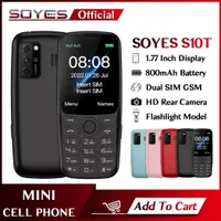 Déverrouillé SOYES S10T Classic Bar Phone GSM 2G Elder Cell Phone Double SIM Card 800mAh Batterie 1.77 '' Affichage Ultra Slim Mobile FM Mp3 Torch