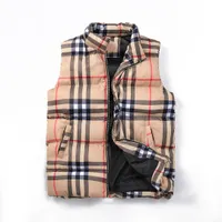 Fashion Plaid vests Down jacket vest Keep warm mens stylist winter jacket men and women thicken outdoor coat essential cold protection size M-3XL ff