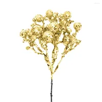 装飾的な花クリスマスツリーガーランドカッティングフラワーハンギング人工泡ゴールドパウダー27cmデコレーションdiy装飾pvc xmas